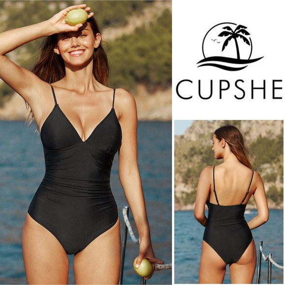 Cupshe Other - CUPSHE  Joyce Black Ruched One Piece Swimsuit  NEW WITH TAGS!